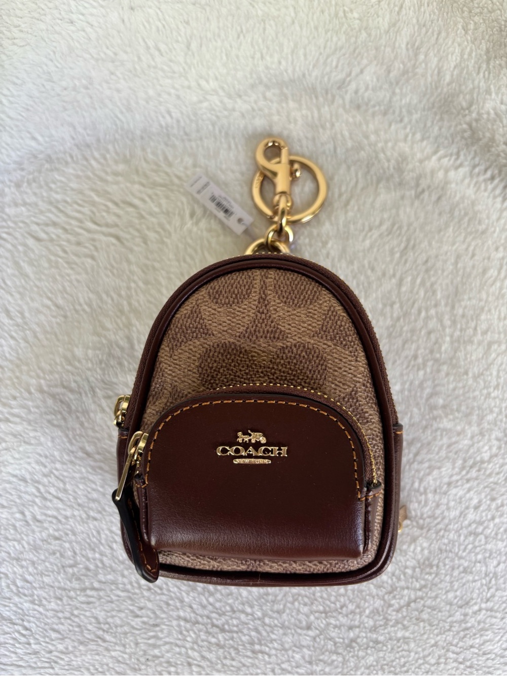 Coach Mini Court Backpack Bag Charm in signature canvas CX066 - Picture 2 of 9
